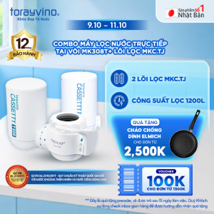 [VC100K] Combo máy Lọc nước tại vòi MK308T (1 máy + 2 lõi ) Torayvino công suất 600L Khuyên dùng nấu ăn Nhỏ gọn Sạch khuẩnNguyên kiện từ Nhật