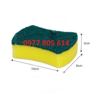 Miếng rửa chén bát 2 mặt xanh vàng cọ rửa xoong