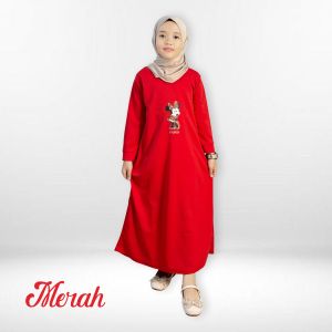 CF Kids Gamis Anak Perempuan Print DTF Leopard Miniie Baju Muslim