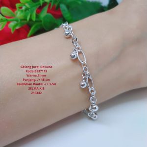 Gelang Jurai Simpel Silver Perhiasan Aksesoris Lapis Emas Terlaris Tidak Mudah Luntur GJ44