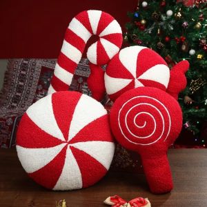 WININ Red Christmas Cartoon Pillow Soft Plush Living Room Sofa Cushions Crutch Pillow Cushions Christmas