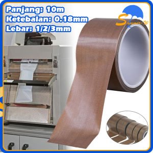 0.18mmx10m Lakban Teflon Tahan Panas/Api Teflon Heat Tape Pita Teflon Ptfe Anti Lengket Tidak Beracun