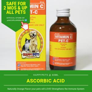 Pet-C Vitamin C for Support of Dogs and Cats with Cough Colds Viral Infections and Wounds (60ml)