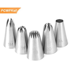 【PCWFKef】 Bộ 5 đầu phun kem bánh ngọt bằng thép không gỉ dùng để trang trí bánh cupcake