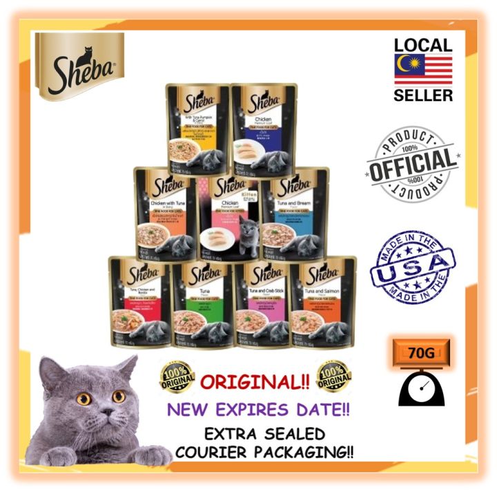 🌟100 ORIGINAL🌟 SHEBA Wet Cat Food Pouch 70g Lazada