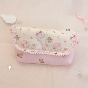 XIAHU Áo sơ mi cài nút Hộp đựng bút chì Đa chức năng Dung lượng lớn Túi đựng bút Bền bỉ In hình mèo bướm Túi đựng bút chì Quà tặng