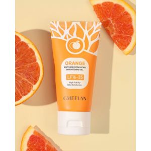 GMEELAN Glow & Brighten Enzyme Scrub Gel - Paket Tunggal Anti-Aging dengan Vitamin C & Glutathione untuk Kulit Berminyak dan Kombinasi