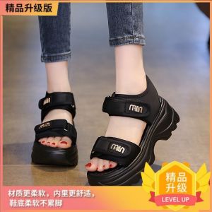[Free Shipping] Thick-Soled Height-Increasing Sandals For Women Summer Outdoor Wear 2026 New Style Petite Elegant Casual Beach Shoes