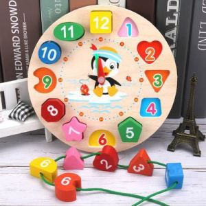 Mainan Edukasi Anak - Jam Dinding Anak Lucu - Jam Kayu - Mainan Jam Kayu - Mainan Balok kayu Jam - 69-Jam Kayu