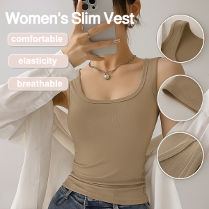 เสื้อกล้ามรัดรูปแขนกุดคลุมกล้ามเนื้อหลังส่วนล่างสำหรับผู้หญิง แฟชั่นเกาหลี