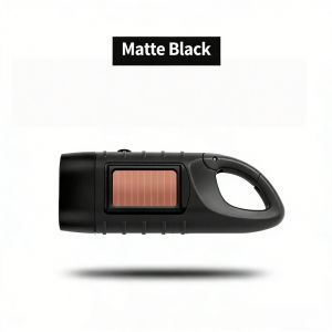 Handcrank Flashlight with Solar Panel and Clip Small Portable Waterproof Solar Crank Flashlight Disaster Emergency Reserve