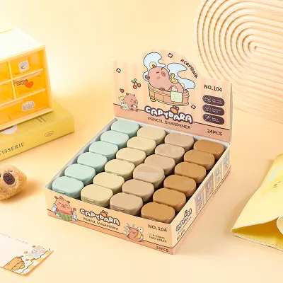 JOYNCLEON Capybara hai lỗ gọt bút chì dễ thương dụng cụ mài mini cho đồ dùng học tập cho trẻ em