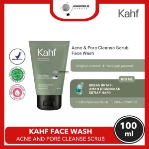 Kahf Acne & Pore Cleanse Scrub Face Wash 100ML - Sabun Muka dan Perawatan Wajah Pria