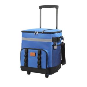 Fashion Insulated Rolling Coolers Bag With Retractable Handle Wheel for Outdoor Activity Picnics Camping