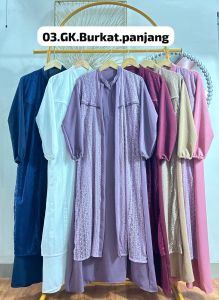 Gamis Brokat Elegan Plus Size Motif Bulat - Busana Lebaran 2025