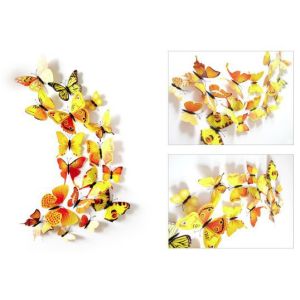 L4 R72 Stiker Dinding 3D Motif Kupu - Kupu / Wall Sticker 12pcs Butterfly PVC / Dekorasi 12 in 1