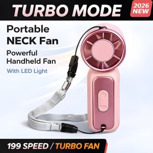 Mini Kipas Fan Portable Handheld Fan with LED Display 100 Speed Adjustment Cooling Fan USB Rechargeable Turbo Fan 迷你小风扇