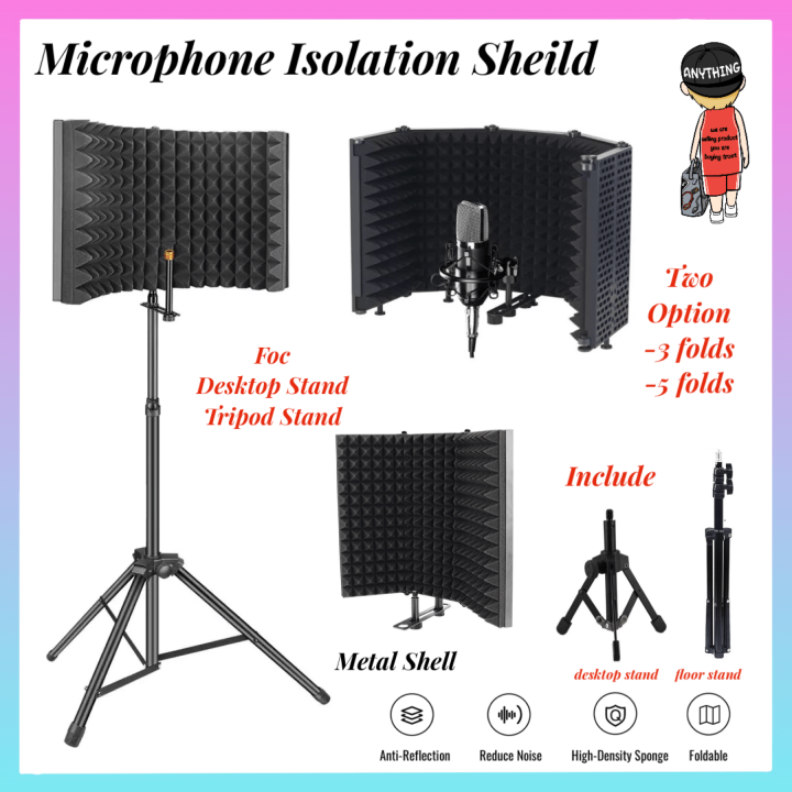 Recording Shield Professional Studio Recording Microphone Isolation Shield Wind Screen ...