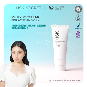 HSK Secret Milky Micellar for Acne & Oily - Membersihkan Makeup & Kotoran Atasi Jerawat & Minyak Berlebih dengan Hamamelis Virginiana Leaf