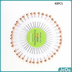JeDa เข็มหมุดหัวแบน 1ชุดเข็มหมุด แพ็ค 40 เล่ม เข็มยาว หยิบจับถนัดมือ pin