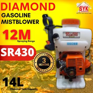SYK DIAMOND SR430 12m Portable Gasoline Backpack Mistblower Heavy Duty Mist Blower Mesin Pam Racum (14Liter) 43cc