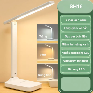 【FORESIGHT】Đèn Học Để BàN ChốNg CậN SH16 Đèn Bàn Học Tích Điện Đọc Sách Làm Việc 3 Màu Ánh Sáng