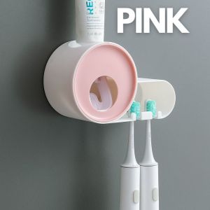 Toothbrush Holder and Toothpaste Dispenser come with No Drilling Wall Mount Adhesive