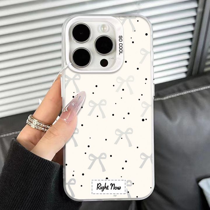 NEW! White Bowknot Premium Matte Hard Hologram Case Aesthetic