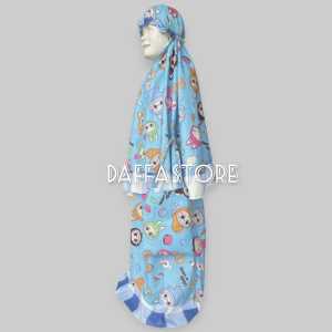 Mukena Anak Motif Labubu Usia 3-10 Tahun - Fashion Muslim Perempuan Atasan Bawahan Dan Tas Kekinian Viral