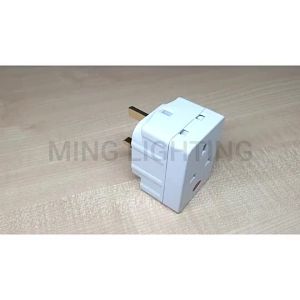 New Arrival Discount[SIRIM] 3 Way Multiple Adapter 3 Gang Pin Socket Plug Switch Multi Adapter Charger LED NEON Light Socket Switch Eurosafe