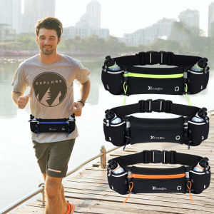 Running Belt with Water Bottles Hydration Belt for Men and Women Water Bottle Holder Running Pouch Belt Fanny Pack Waist pack for Running Hiking Climbing