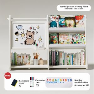 SG Stock - 3 in 1 Drawing White Board Bookshelves and Toys Storage Fun Board Space Saver Suitable Bookshelves all in one set White Board for Toddles Kids Children Education Learning board
