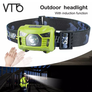 VTTO Mini LED Headlamp USB Rechargeable Waterproof Induction Headlight Flashlight for Outdoor Camping Hiking Induction