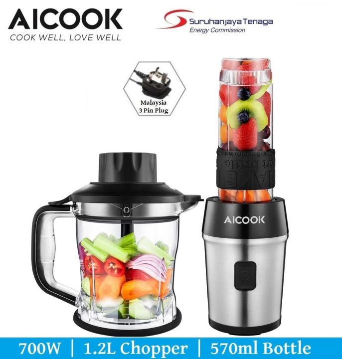 Aicook TB13SM Powerful 700W Food Processor Blender Chopper in