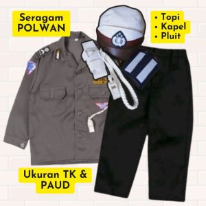 Baju - Ukuran L - seragam POCIL polisi kecil anak PEREMPUAN untuk PAUD TK