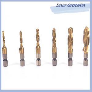 Ditur M3-M10 Hex Shank Titan mạ HSS tay vít Chủ Đề Số liệu tap khoan bit