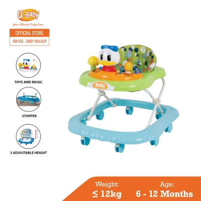 U-Baby BW160 Baby Walker Toy Music Simple Compact Foldable Travel