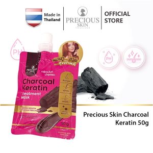 Precious Skin Thailand Charcol Keratin Treatment Mask 310g / keratin rambut / masker rambut / masker thailand / keratin charcoal / keratin / spa rambut / creambath 310g