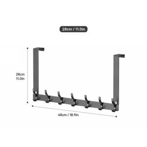 Back Door Hook Wall Hanging Clothes Rack Without Punching on The Wall Kitchen Bathroom Traceless Storage Clothes Rack