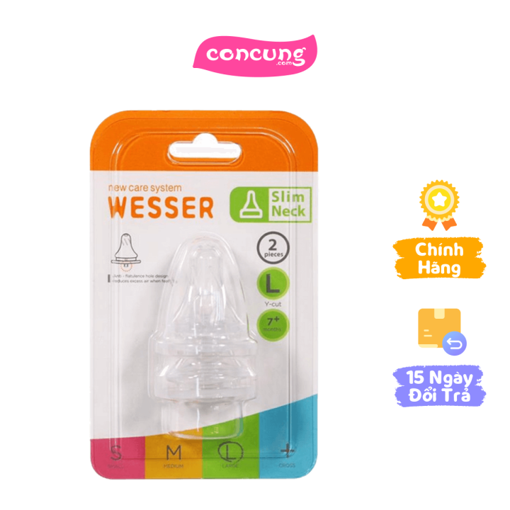 Vĩ 2 núm ty cổ hẹp Wesser (size L)