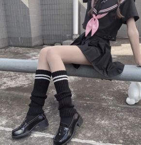 Y2k Nhật Bản Lolita Cô Gái Ngọt Ngào Sọc bọc ấm chân bóng len tất đan Dệt Kim Chân Che Cosplay Phụ Nữ Mùa Thu Mùa Đông Heap Heap Vớ