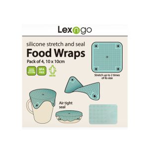 Lexngo Food Grade Silicone Stretchable Food Wraps (Small) Pack of 4 - Reusable Food Seal to keep Food Fresh / Food Grade High Stretch Silicone Lids Seal Bowl Cover