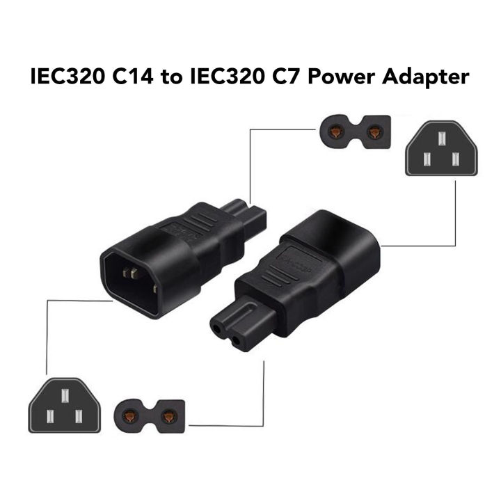 C14 để C7 Bộ chuyển đổi điện chống cháy 125 ‑ 250V IEC320 C14 để IEC320 ...