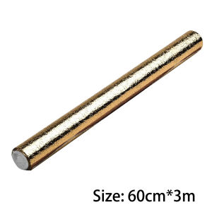 60cm × 3m Stiker Wallpaper Dinding Tembok Dapur Waterproof Anti Minyak Aluminium Foil Emas Bening