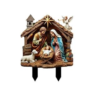Holy Family Figurines Christmas Scene Decorations Tabletop Centerpieces Christmas Decorations for Home Garden Yard