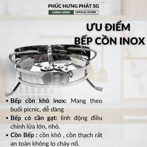 Bếp Cồn Khô 304 Inox VŨ KHẢI Nhỏ Gọn Tiện Lợi Đường Kính 280mm bếp cồn chắn gió phù hợp quán ăn nhà hàng cao cấp