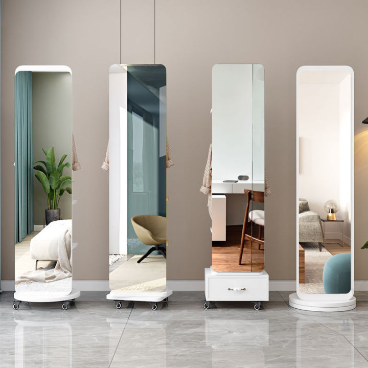 Dressing Mirror Clothes Rack Integrated Full Body Floor Mirror Storage