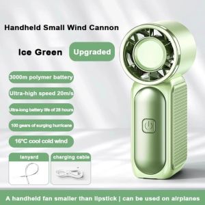 Mini Fan Portable Handheld Fan Rechargeable Quiet Strong Wind Digital Display Travel Outdoor