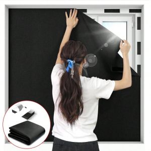 LTK376111 Portable Blackout Window Cover Self Adhesive Reusable Privacy Curtain  Waterproof Blackout Blinds Bedroom