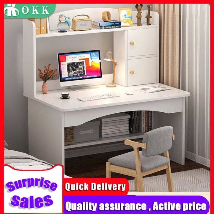 Computer Desk Desktop Study Table with Drawer and Shelves Office